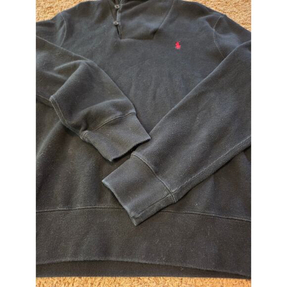 Polo Ralph Lauren shawl collar pullover black cotton knit sweater L - Picture 3 of 6